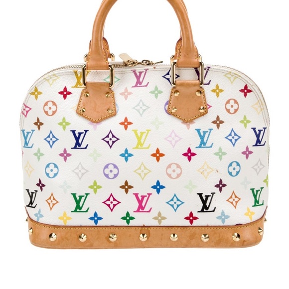 Louis Vuitton Multicolor Monogram Alma BB Satchel in White - Picture 3 of 5